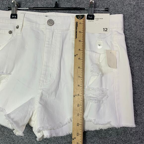 NEW Aeropostale Size 12 Distressed Vintage High Rise Shorty Shorts Stretch - Picture 6 of 12